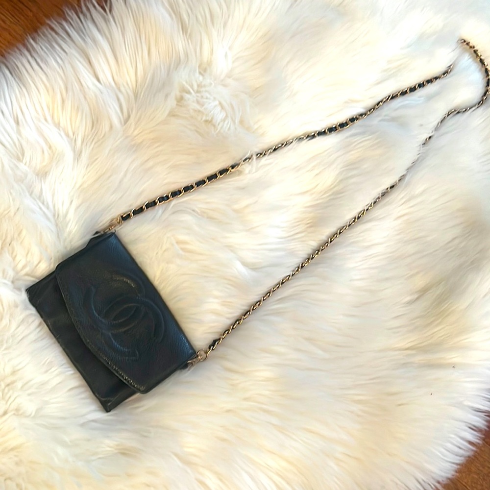 Vintage Chanel Wallet converted to a Crossbody Bag